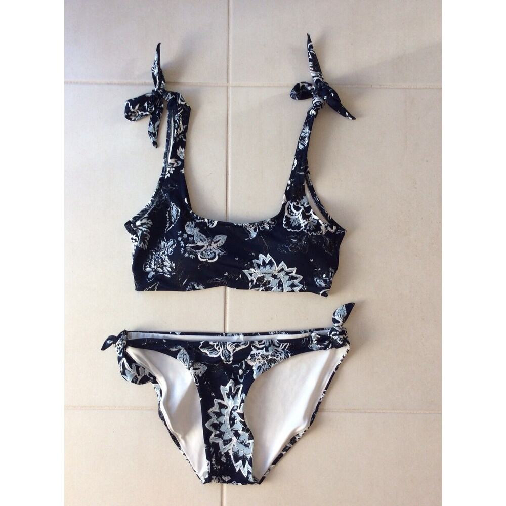 Cotton On Body Swim Side Tie Bikini Multicolor Floral Print Padded